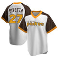 S.Diego Padres #27 Nick Pivetta Player White Home Cooperstown Collection Replica Game Stitched Jerseys