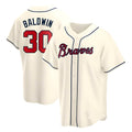 A.Braves #30 Drake Baldwin player Cream Replica Alternate Stitched Jerseys