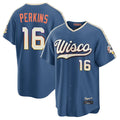 M.Brewers #16 Blake Perkins Player Blue 2026 City Connect Home Game Gdoa Stitched Jerseys