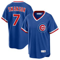 C.Cubs #7 Dansby Swanson Player Royal T-shirt Cooperstown Collection Limited Gdoa Stitched Jerseys