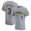 M.Brewers #3 Joey Ortiz Player Gray Home Limited Elite Gdoa Stitched Jerseys
