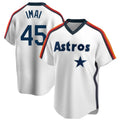 H.Astros #45 Tatsuya Imai Player White Cooperstown Collection T-shirt Gdoa Stitched Jerseys