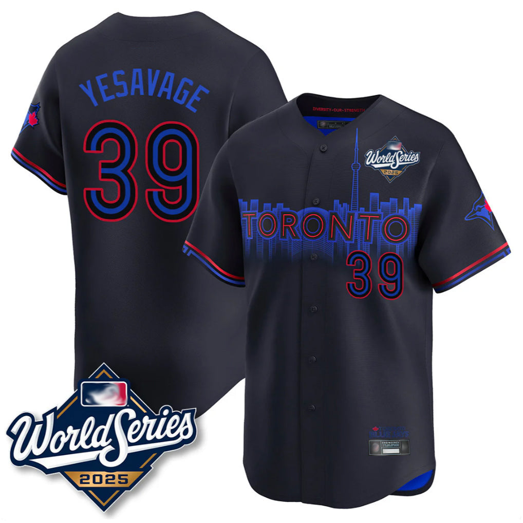 T.Blue Jays #39 Trey Yesavage Player Black 2025 World Series City Connect Stitched Jerseys