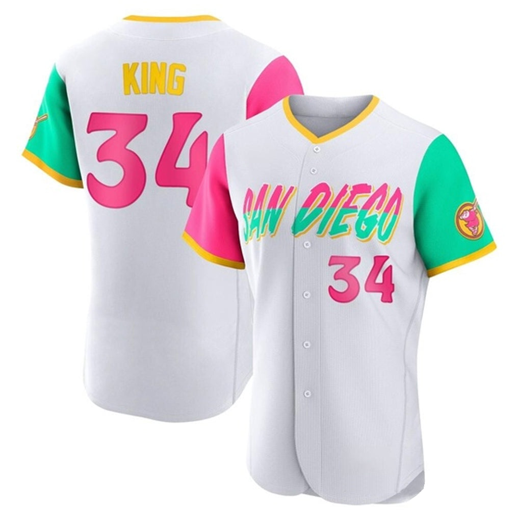 S.Diego Padres #34 Michael King Player White City Connect Home Limited Elite Stitched Jerseys