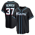 M.Marlins #37 Anthony Bender Player Black Fashion Out Home Game Gdoa Stitched Jerseys