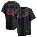 NY.Mets #22 Juan Soto Player Black Alternate Home Game Stitched Jerseys