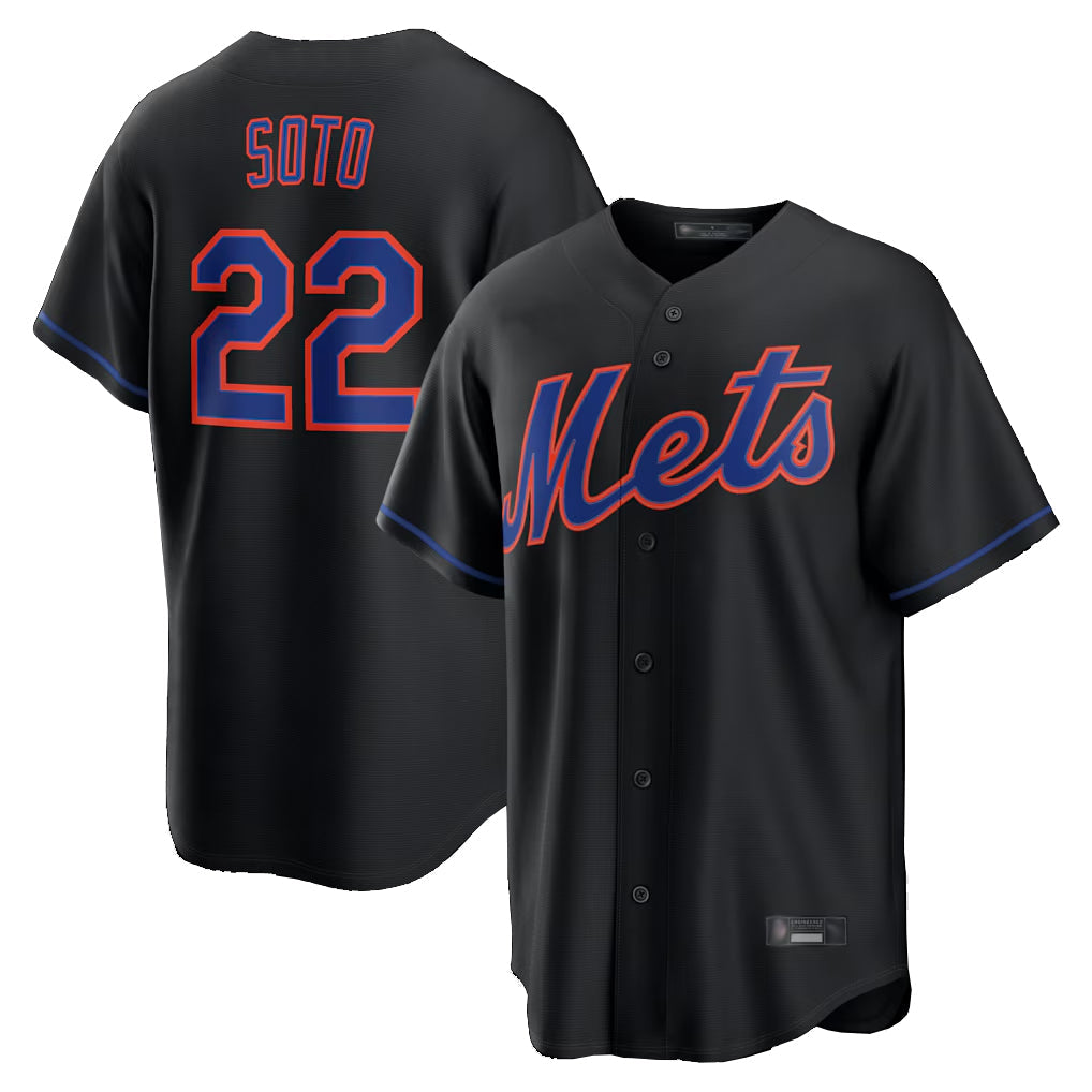 NY.Mets #22 Juan Soto Player Black Alternate Home Game Stitched Jerseys