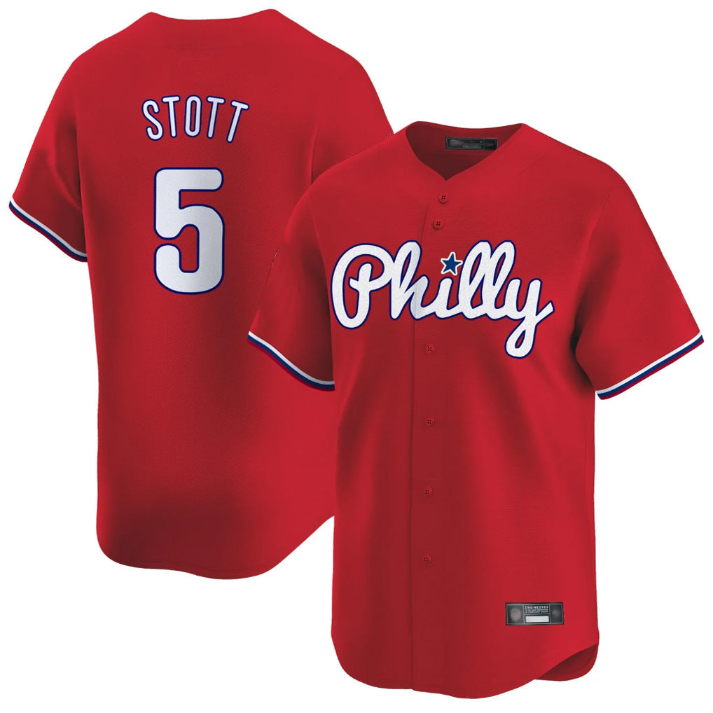 P.Phillies #5 Bryson Stott Player Red Home Limited Stitched Jerseys
