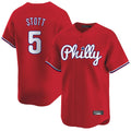 P.Phillies #5 Bryson Stott Player Red Home Limited Stitched Jerseys