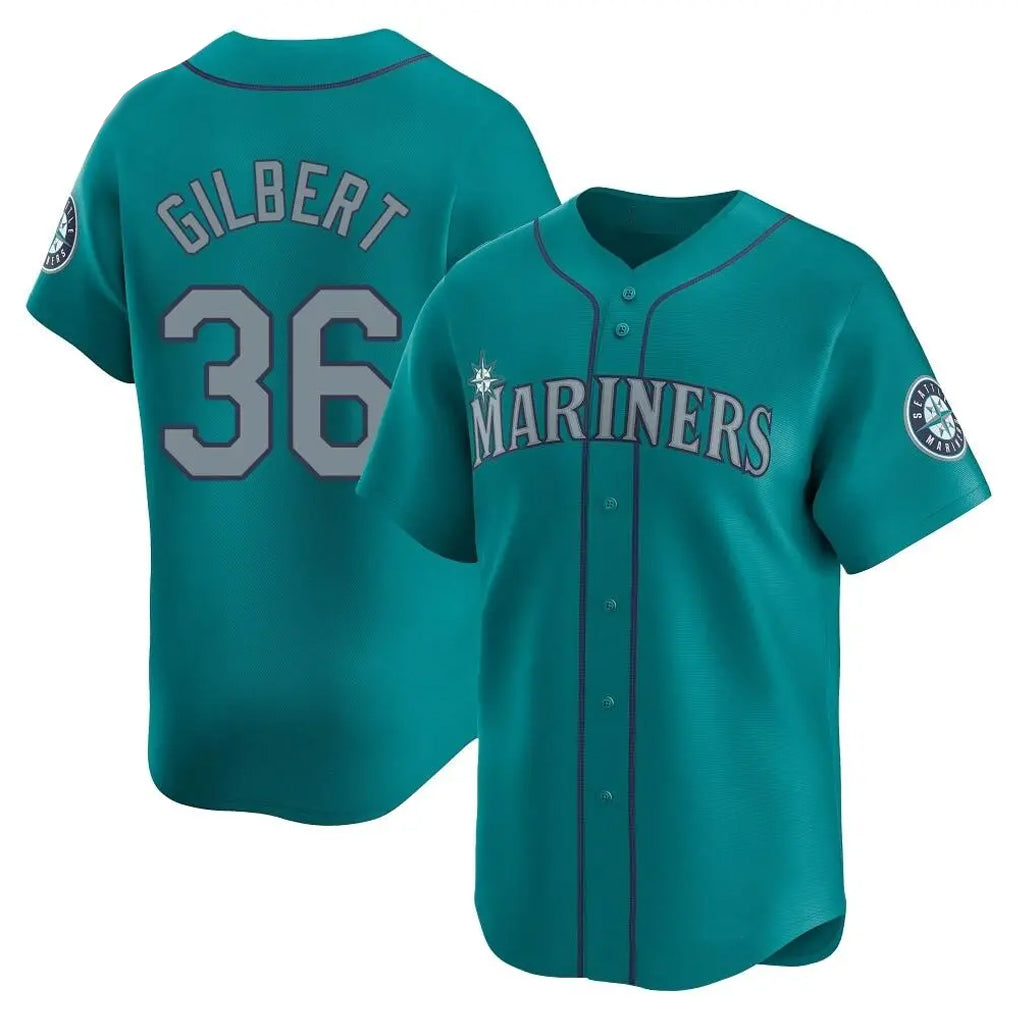 S.Mariners #36 Logan Gilbert Player Teal Home Limited Gdoa Stitched Jerseys