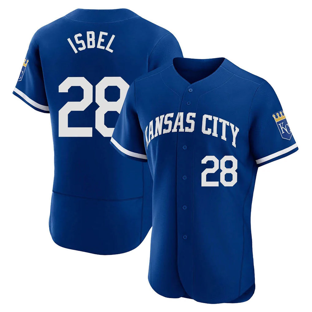 KC.Royals #28 Kyle Isbel Player Royal City Connect Limited Elite Home Game Gdoa Stitched Jerseys