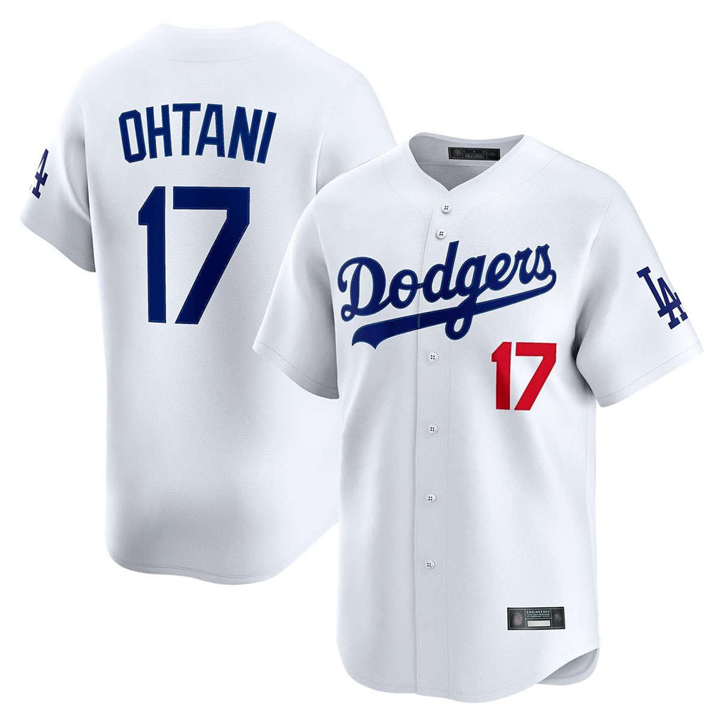 LA.Dodgers #17 Shohei Ohtani Player White Limited Home Gdoa Stitched Jerseys
