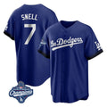 LA.Dodgers #7 Blake Snell Player Royal City Connect Game World Series Meet Gdoa Stitched Jerseys