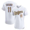 LA.Dodgers #11 Roki Sasaki Player Gold Limited Elite Home Gdoa Stitched Jerseys