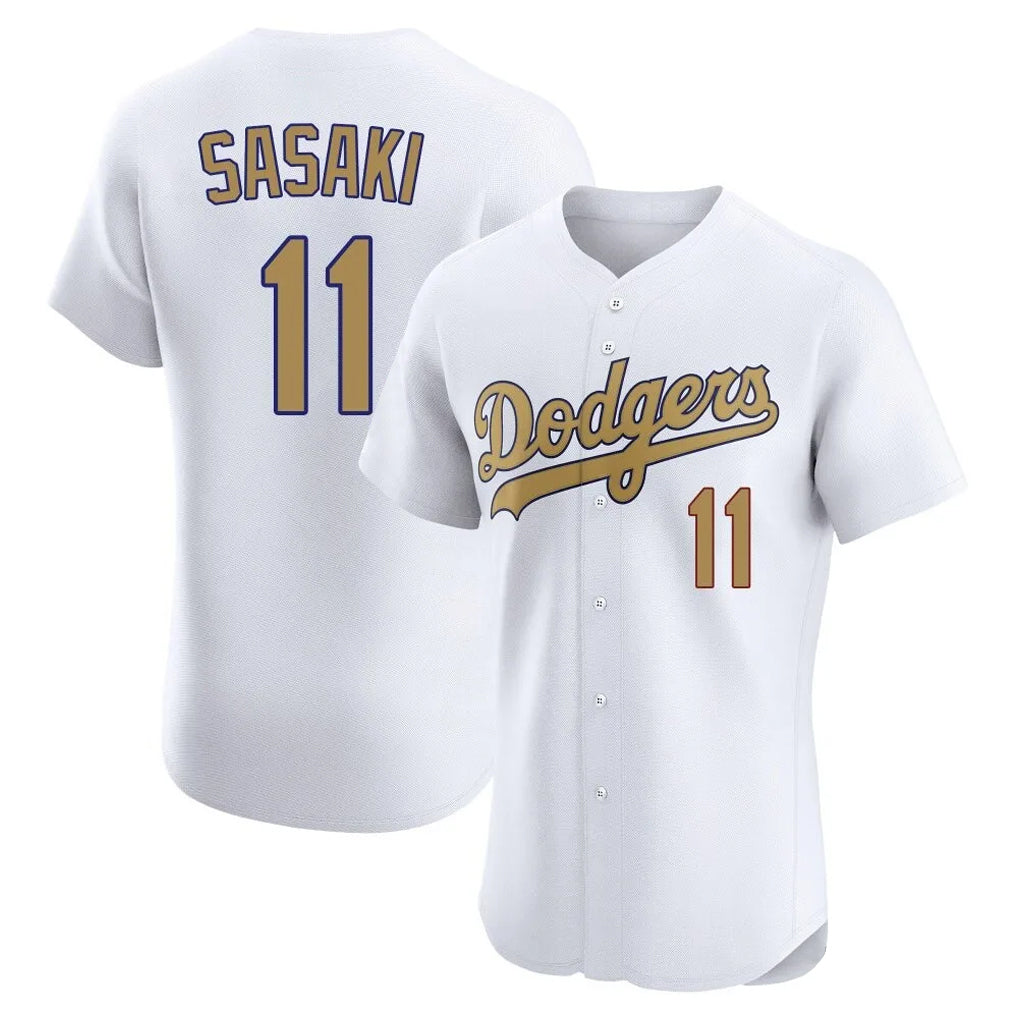 LA.Dodgers #11 Roki Sasaki Player Gold Limited Elite Home Gdoa Stitched Jerseys
