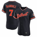 D.Tigers #7 Kevin McGonigle Player Navy Limited Elite Home Game Gdoa Stitched Jerseys