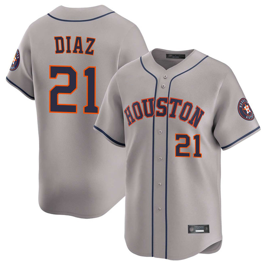 H.Astros #21 Yainer Diaz Player Gray Home Limited Gdoa Stitched Jerseys