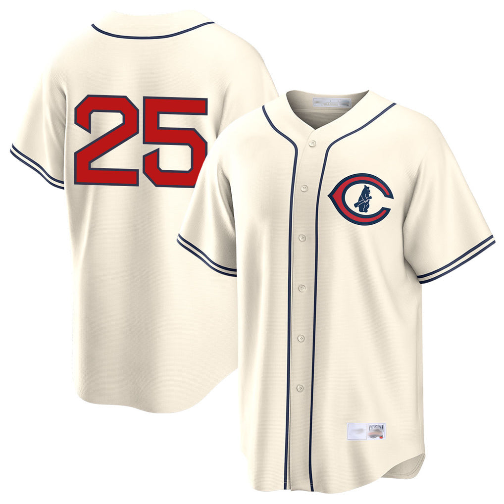 C.Cubs #25 Mois¨¦s Ballesteros Player Cream Field of Dreams Home Game Gdoa Stitched Jerseys