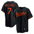 B.Orioles #7 Jackson Holliday Player Black Home Game Gdoa Stitched Jerseys