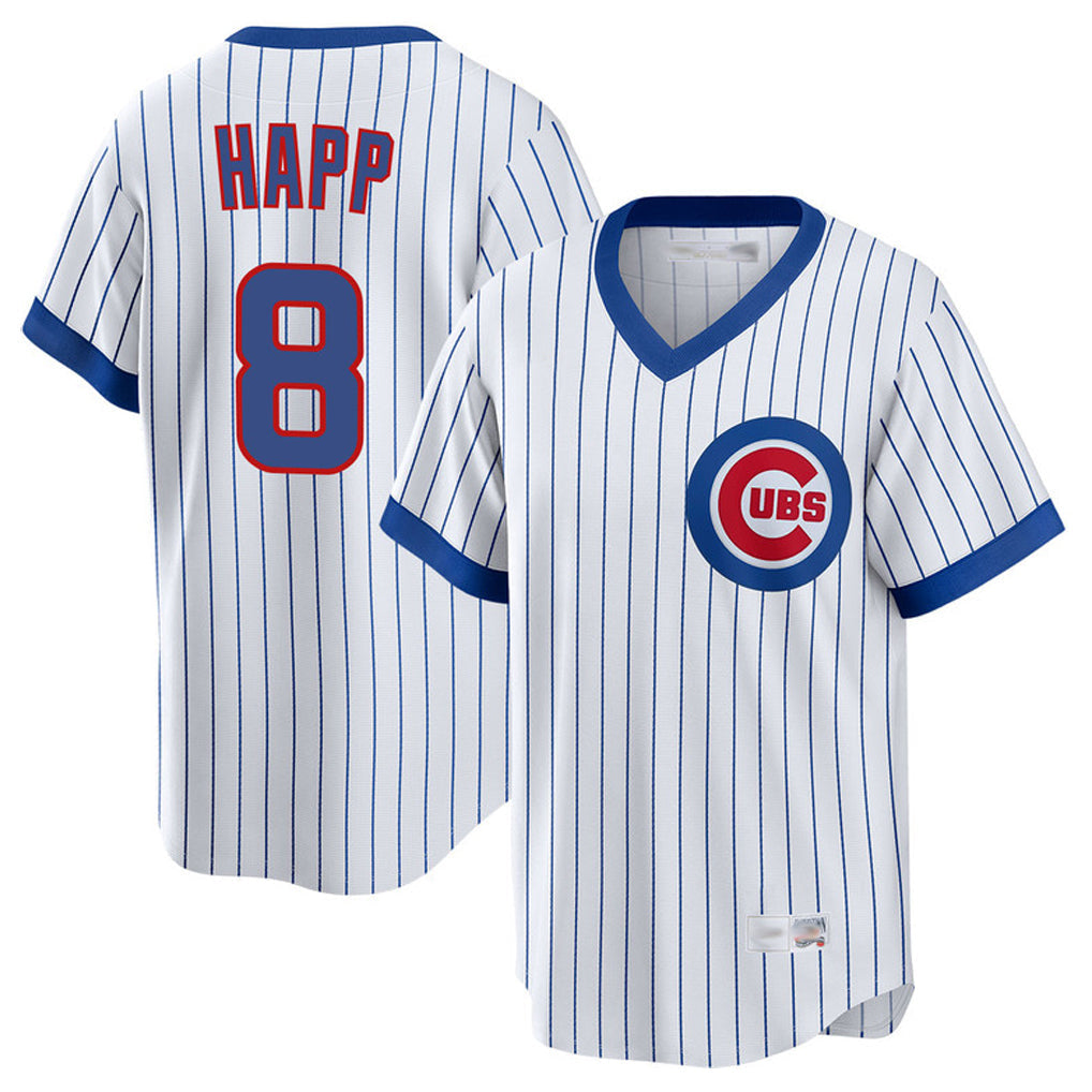 C.Cubs #8 Ian Happ Player White T-shirt Cooperstown Collection Limited Gdoa Stitched Jerseys