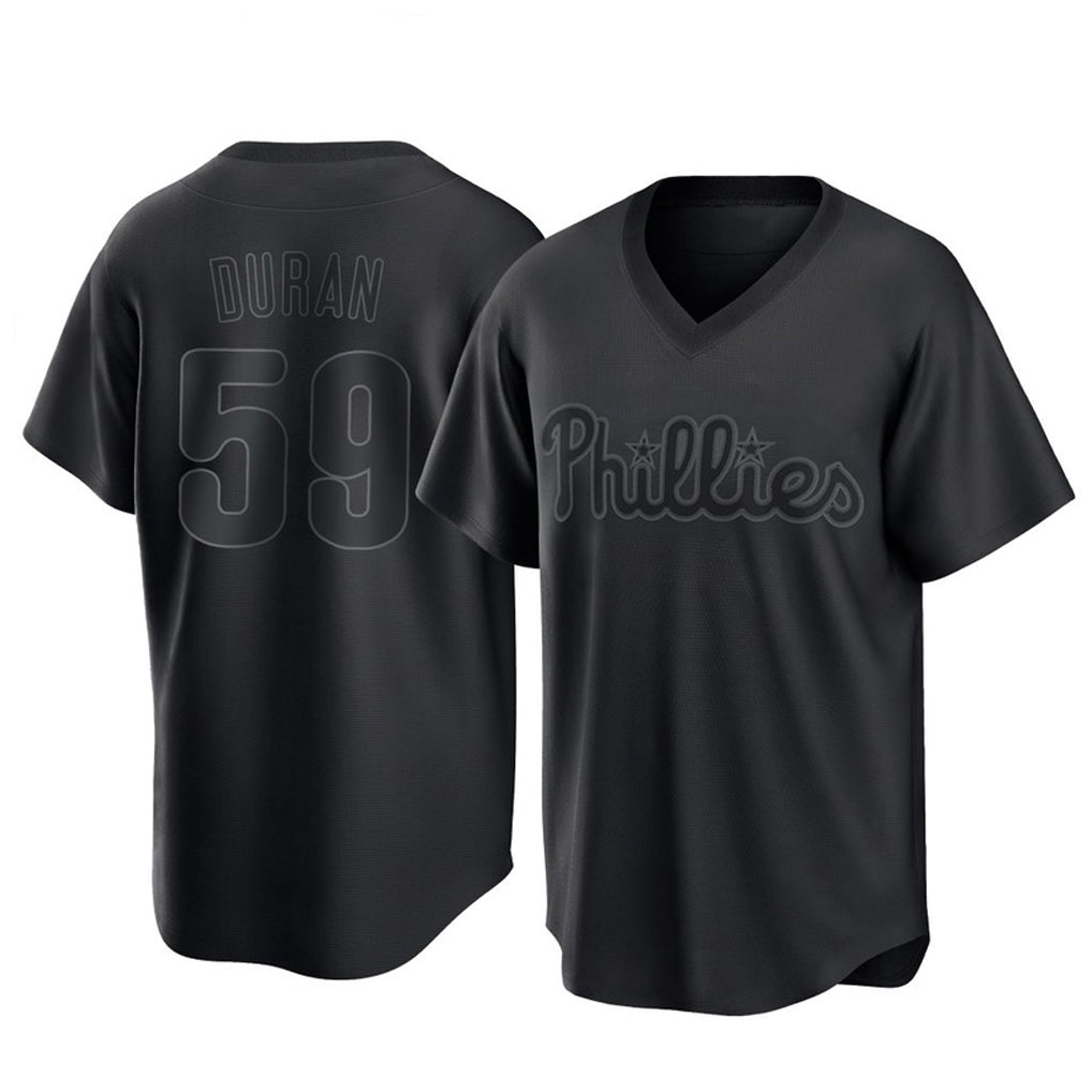 P.Phillies #59 Jhoan Duran Player Black Pitch Fashion Limited T-shirt Stitched Jerseys