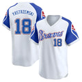 A.Braves #18 Mike Yastrzemski player White Limited Throwback Cooperstown Collection Stitched Jerseys