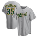 Athletics #35 Rickey Henderson Player Gray Replica Road Stitched Jersey
