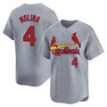St. Louis Cardinals #4 Yadier Molina Player Gray Home Limited Gdoa Stitched Jerseys