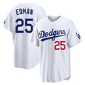 LA.Dodgers #25 Tommy Edman Player White Home Game Gdoa Stitched Jerseys
