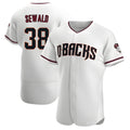 A.Diamondbacks #38 Paul Sewald Player White Authentic Crimson Home Stitched Jersey
