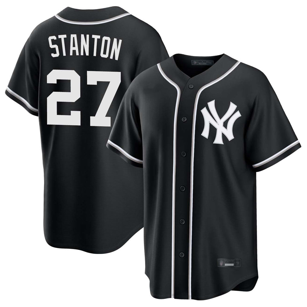 NY.Yankees #27 Giancarlo Stanton Player Black Out Game Home Stitched Jerseys