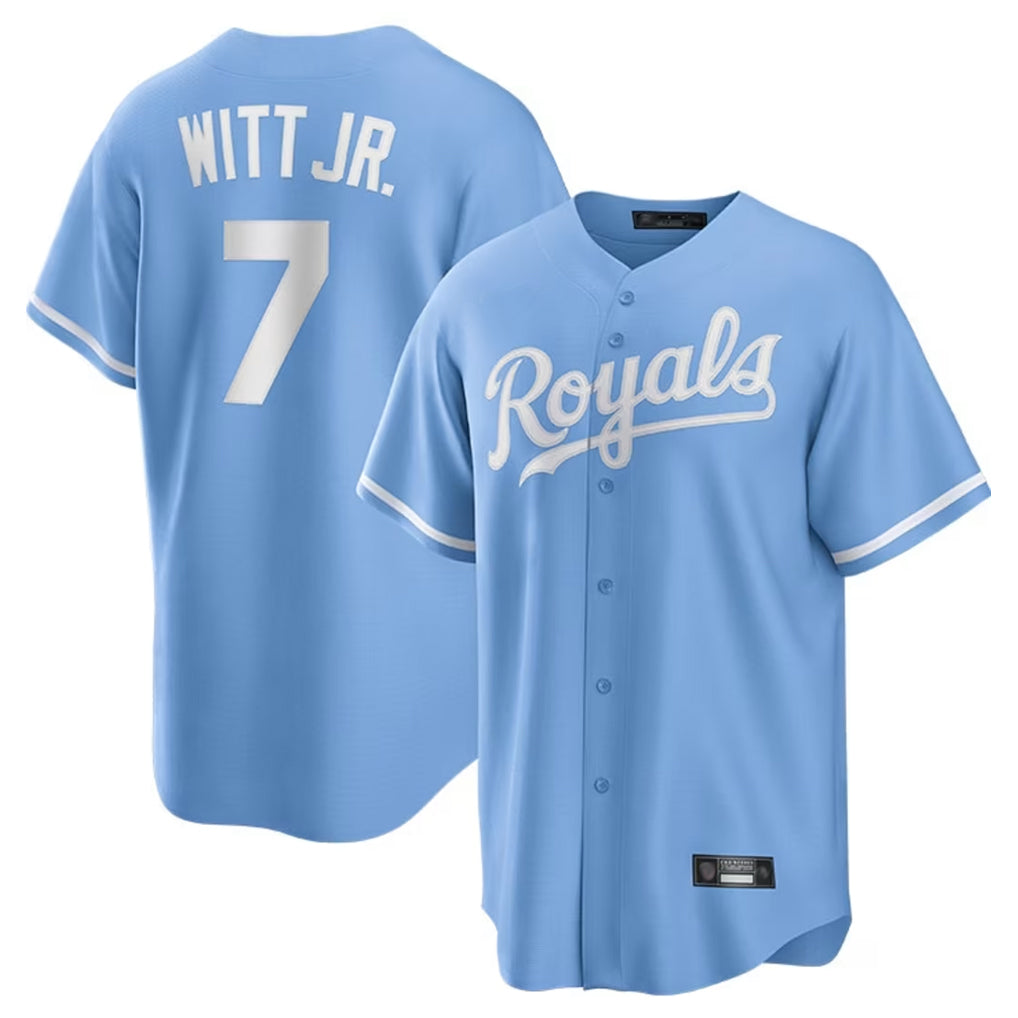 KC.Royals #7 Bobby Witt Jr. Player Light Blue Home Game Gdoa Stitched Jerseys