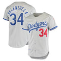 LA.Dodgers #34 Fernando Valenzuela Player Gray Throwback 1981 Gdoa Stitched Jerseys