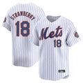 NY.Mets #18 Darryl Strawberry Player White Home Limited Gdoa Stitched Jerseys