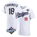 LA.Dodgers #18 Yoshinobu Yamamoto Player Gold White World Series 2026 Collection Stadium Limited Elite Gdoa Stitched Jerseys