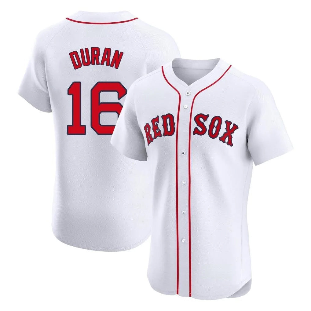 B.Red Sox #16 Jarren Duran Player White Limited Elite Home Game Gdoa Stitched Jerseys