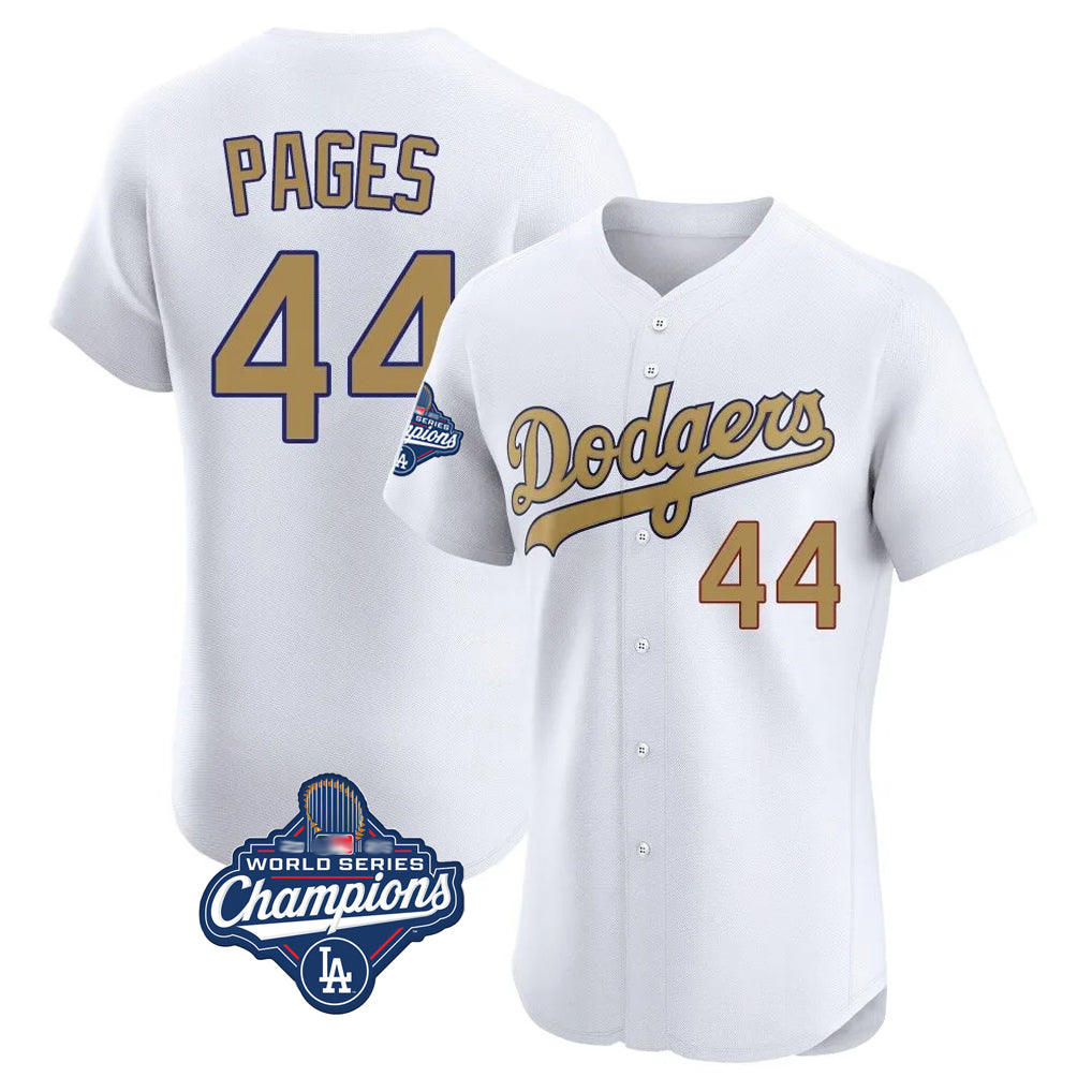 LA.Dodgers #44 Andy Pages Player Gold World Series Meet Limited Elite Home Gdoa Stitched Jerseys
