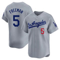 LA.Dodgers #5 Freddie Freeman Player Gray Limited Home Gdoa Stitched Jerseys