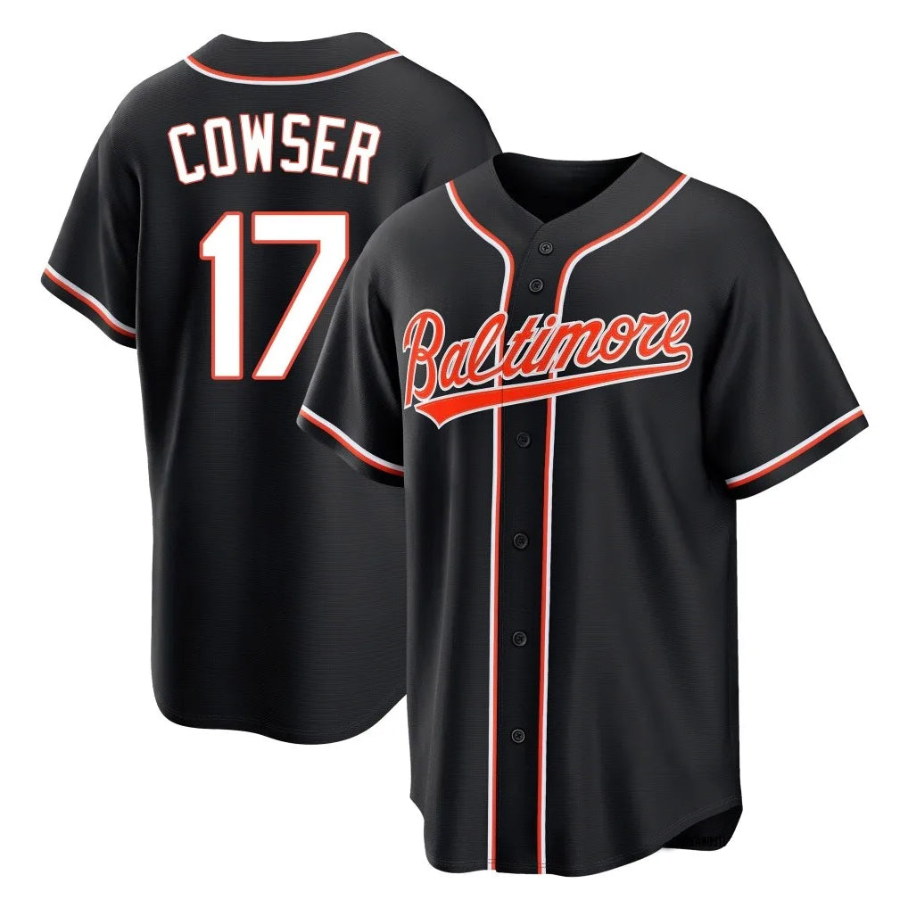 B.Orioles #17 Colton Cowser Player Black Out Home Game Gdoa Stitched Jerseys