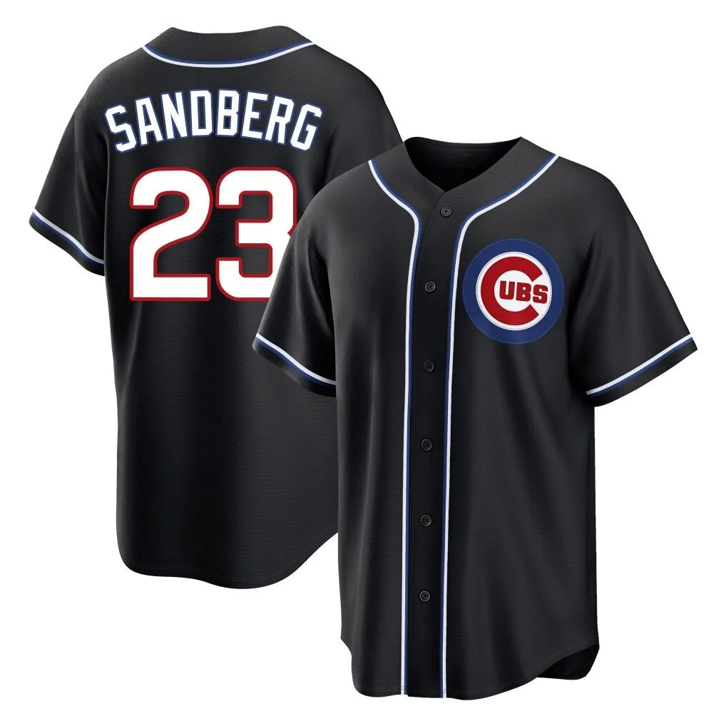 C.Cubs #23 Ryne Sandberg Player Black Fashion Out Game Gdoa Stitched Jerseys