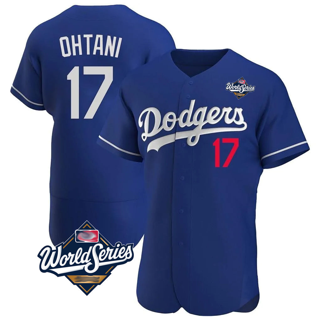 LA.Dodgers #17 Shohei Ohtani Player Royal World Series Limited Elite Home Gdoa Stitched Jerseys