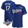 LA.Dodgers #17 Shohei Ohtani Player Royal World Series Limited Elite Home Gdoa Stitched Jerseys