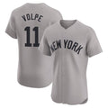 NY.Yankees #11 Anthony Volpe Player Gray Limited Elite Home Gdoa Stitched Jerseys