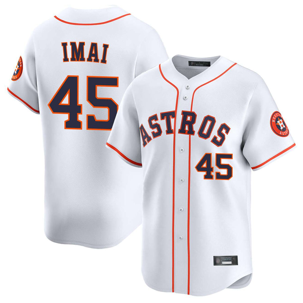 H.Astros #45 Tatsuya Imai Player White Home Limited Gdoa Stitched Jerseys