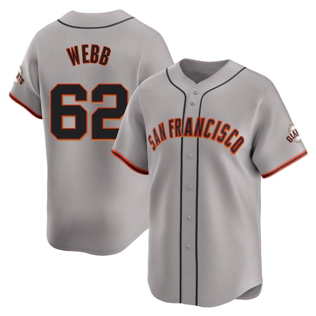 SF.Giants #62 Logan Webb Player Gray Home Limited Stitched Jerseys