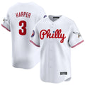 P.Phillies #3 Bryce Harper Player White Phillies & Eagles Vapor Premier Limited Stitched Jerseys