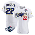 LA.Dodgers #22 Clayton Kershaw Player Gold White World Series 2026 Collection Stadium Limited Elite Gdoa Stitched Jerseys