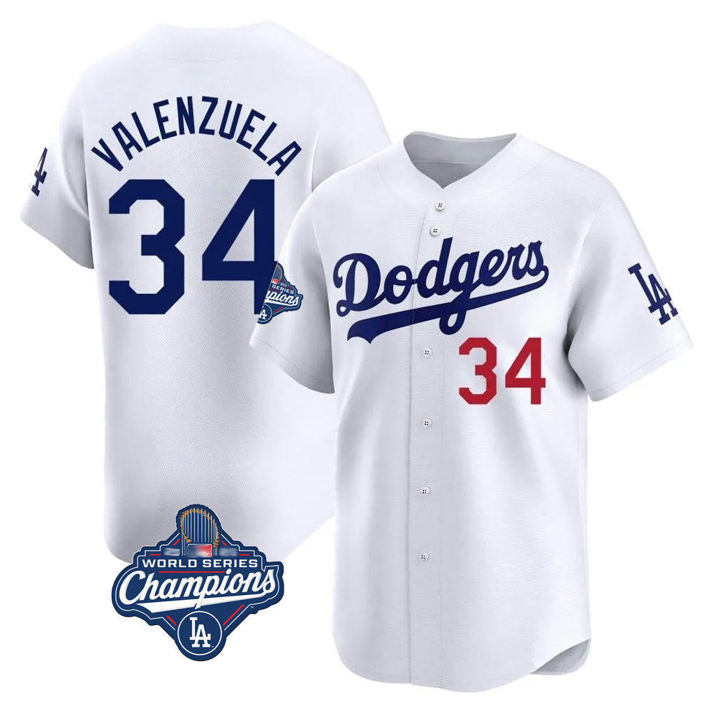 LA.Dodgers #34 Fernando Valenzuela Player White World Series Meet Limited Home Gdoa Stitched Jerseys