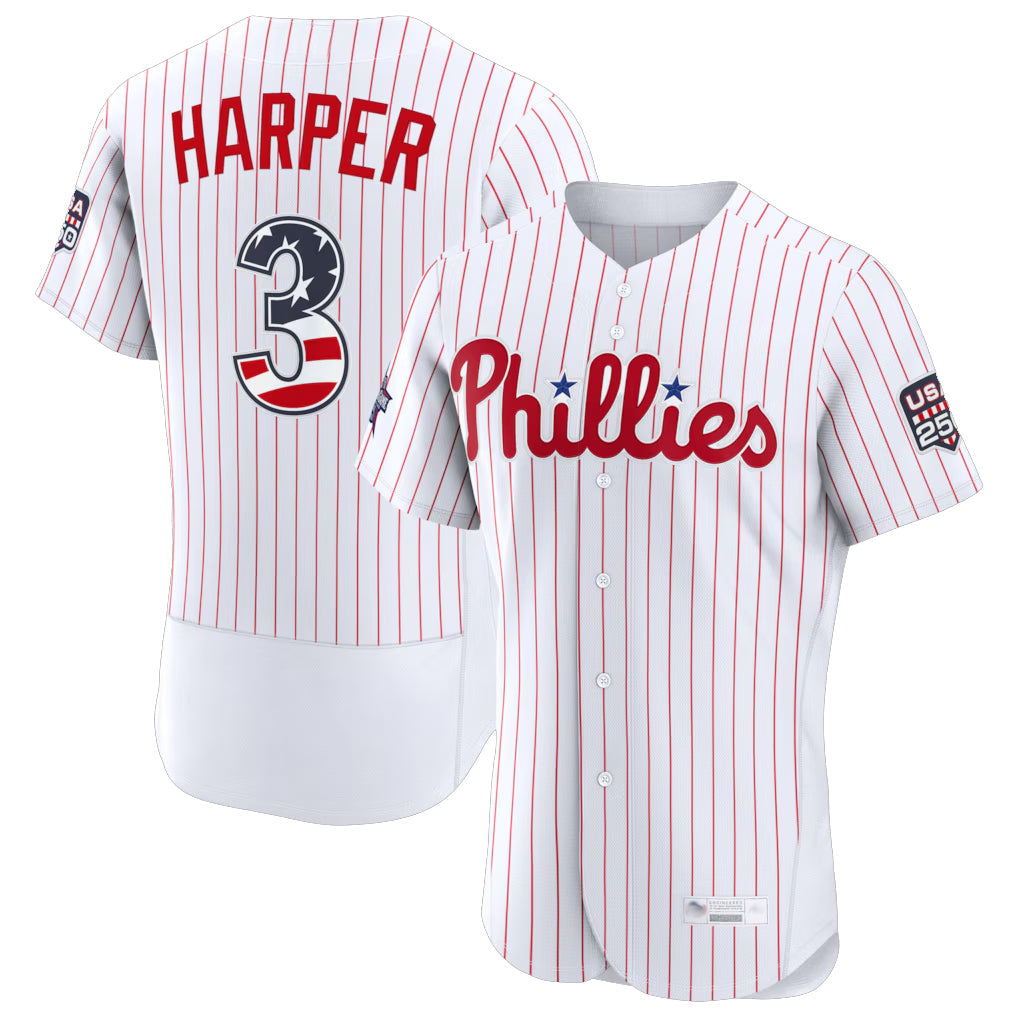 P.Phillies #3 Bryce Harper Player White 2026 All-Star Edition Stars & Stripes Limited Elite Home Game Gdoa250Ys Stitched Jerseys