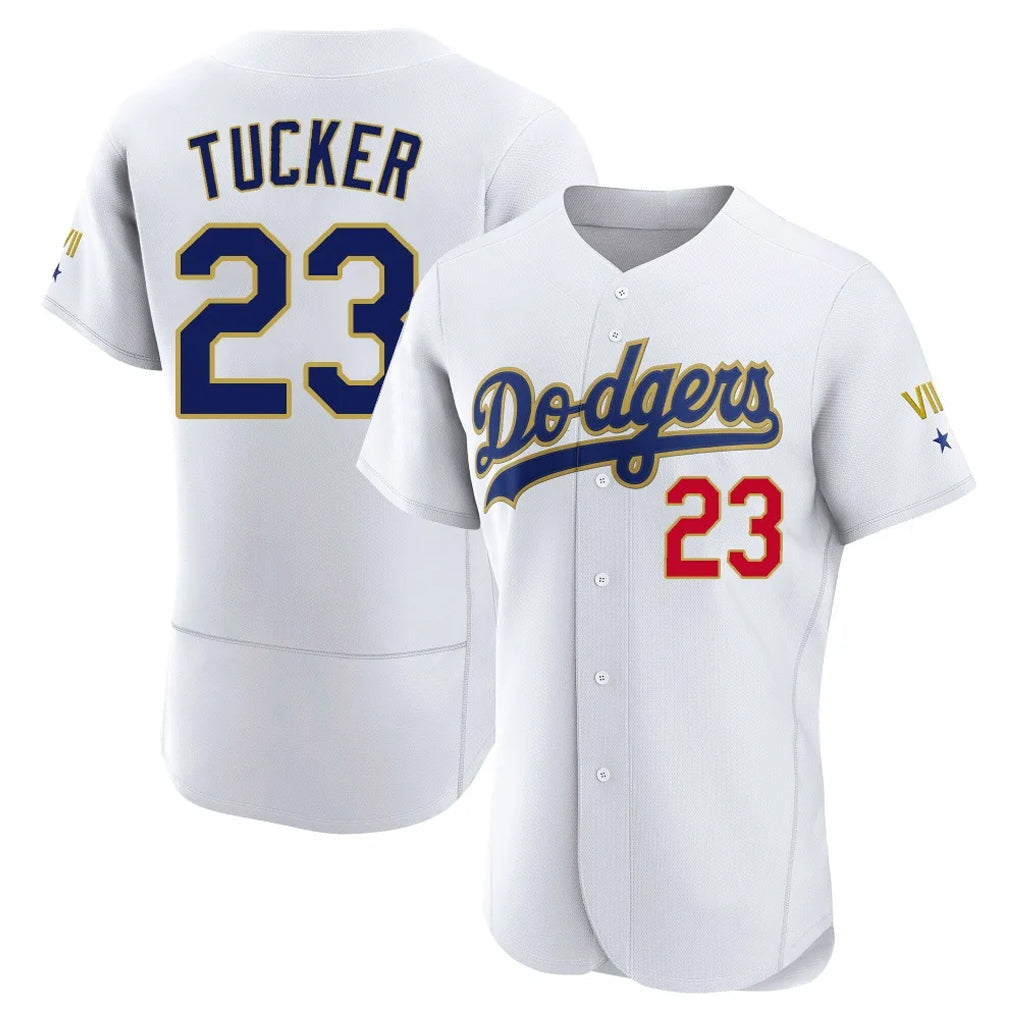 LA.Dodgers #23 Kyle Tucker Player Gold White 2026 Collection Stadium Limited Elite Gdoa Stitched Jerseys